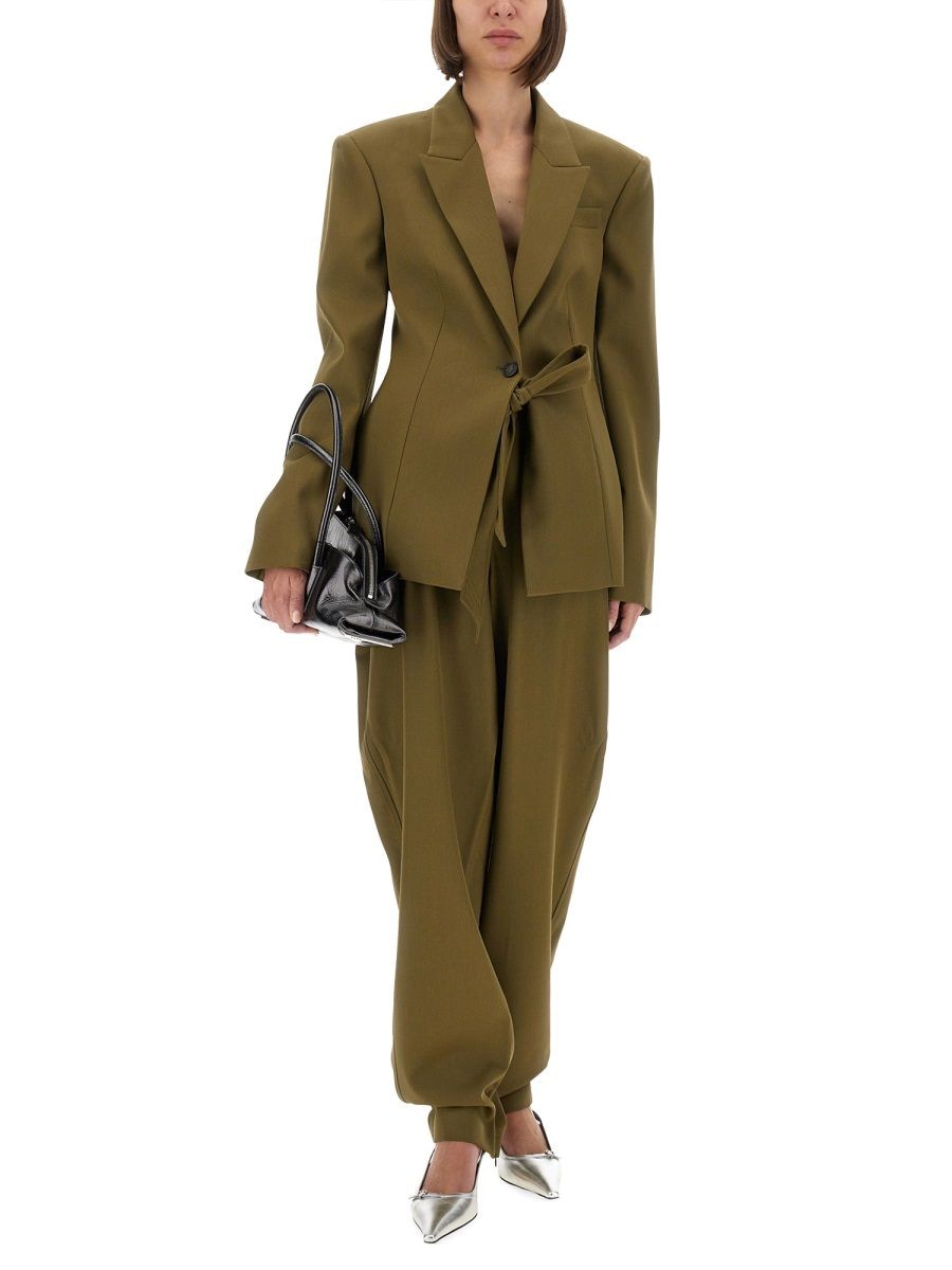 THE ATTICO Wide Leg Wool Long Pants - Size 38