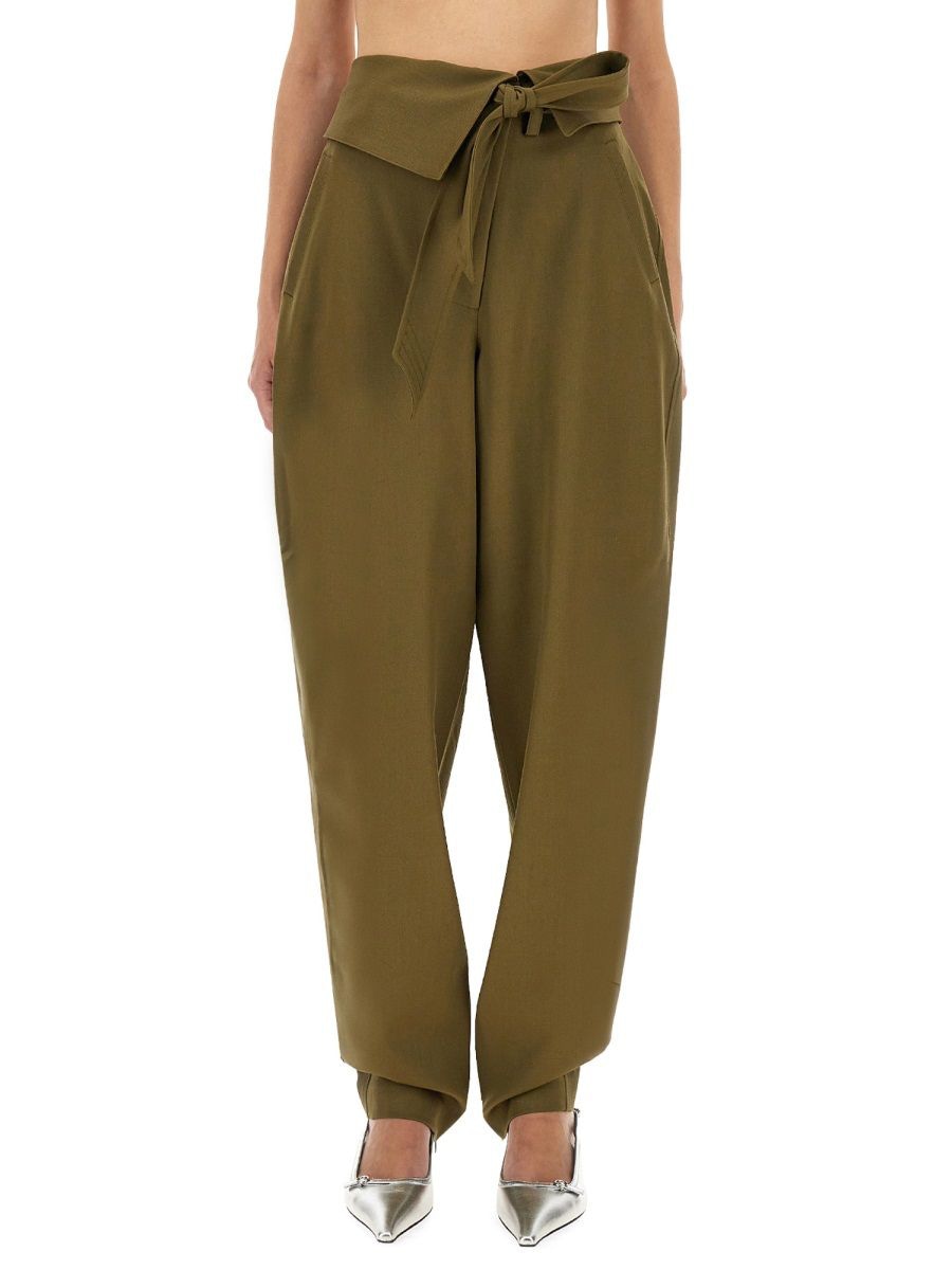 THE ATTICO Wide Leg Wool Long Pants - Size 38