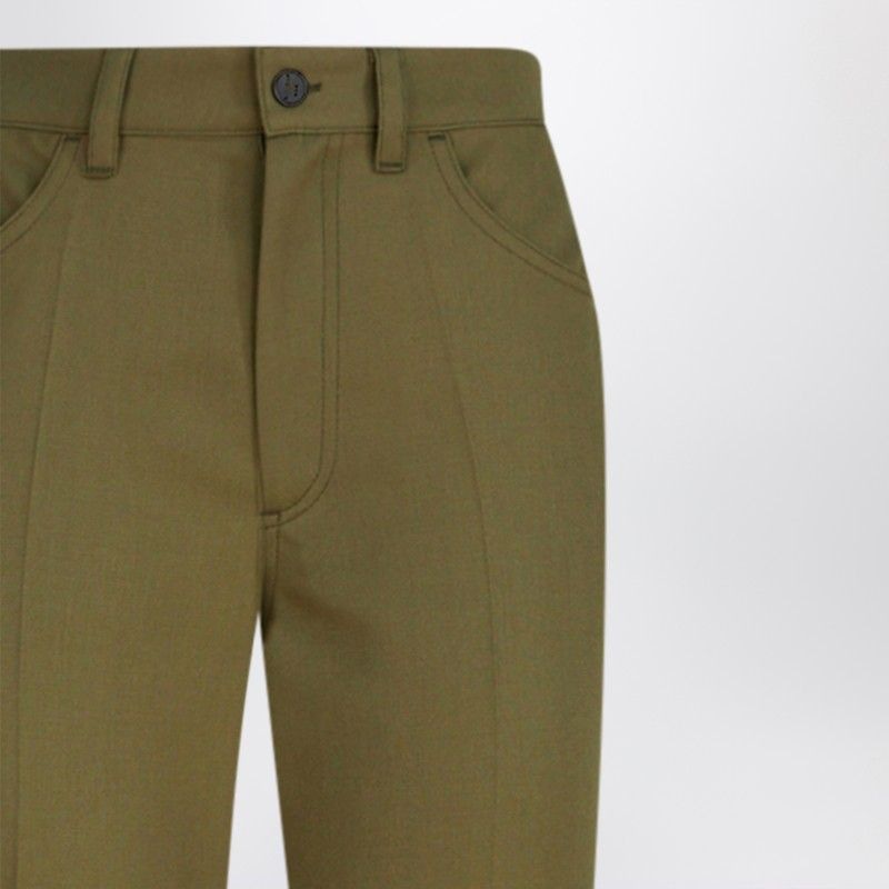 THE ATTICO Military Wool Gabardine Trousers for Women
