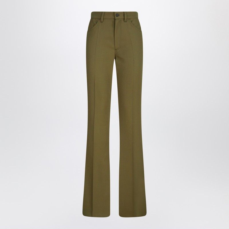 THE ATTICO Military Wool Gabardine Trousers for Women