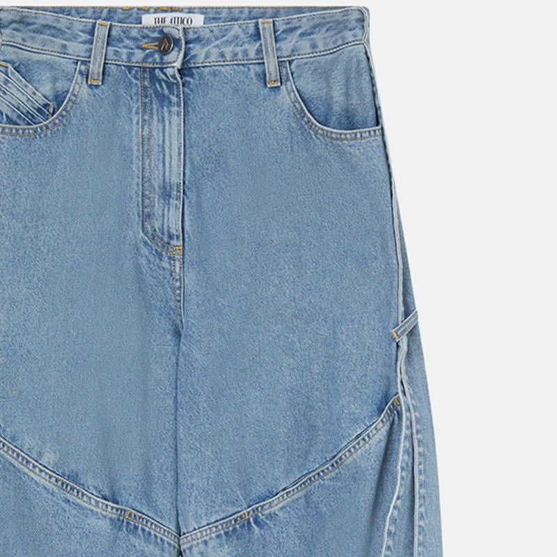 THE ATTICO Wide Jeans with Ribbons