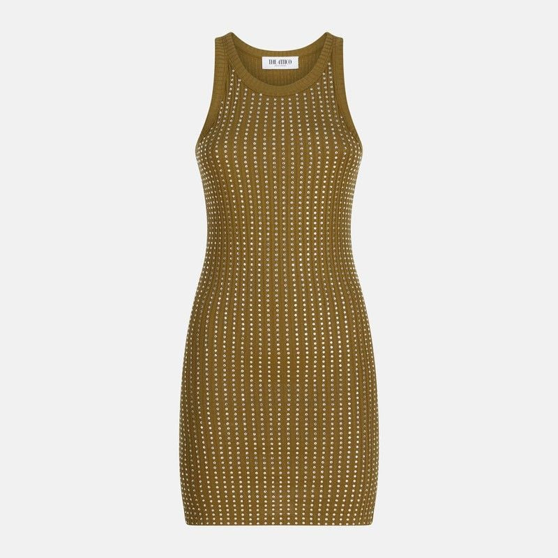 THE ATTICO Glamorous Mini Dress with Rhinestones