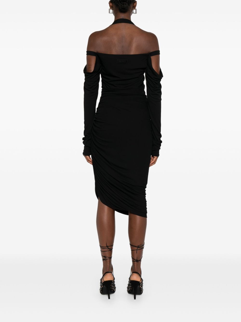 THE ATTICO Knee-Length Off-Shoulder Dress with Long Sleeves