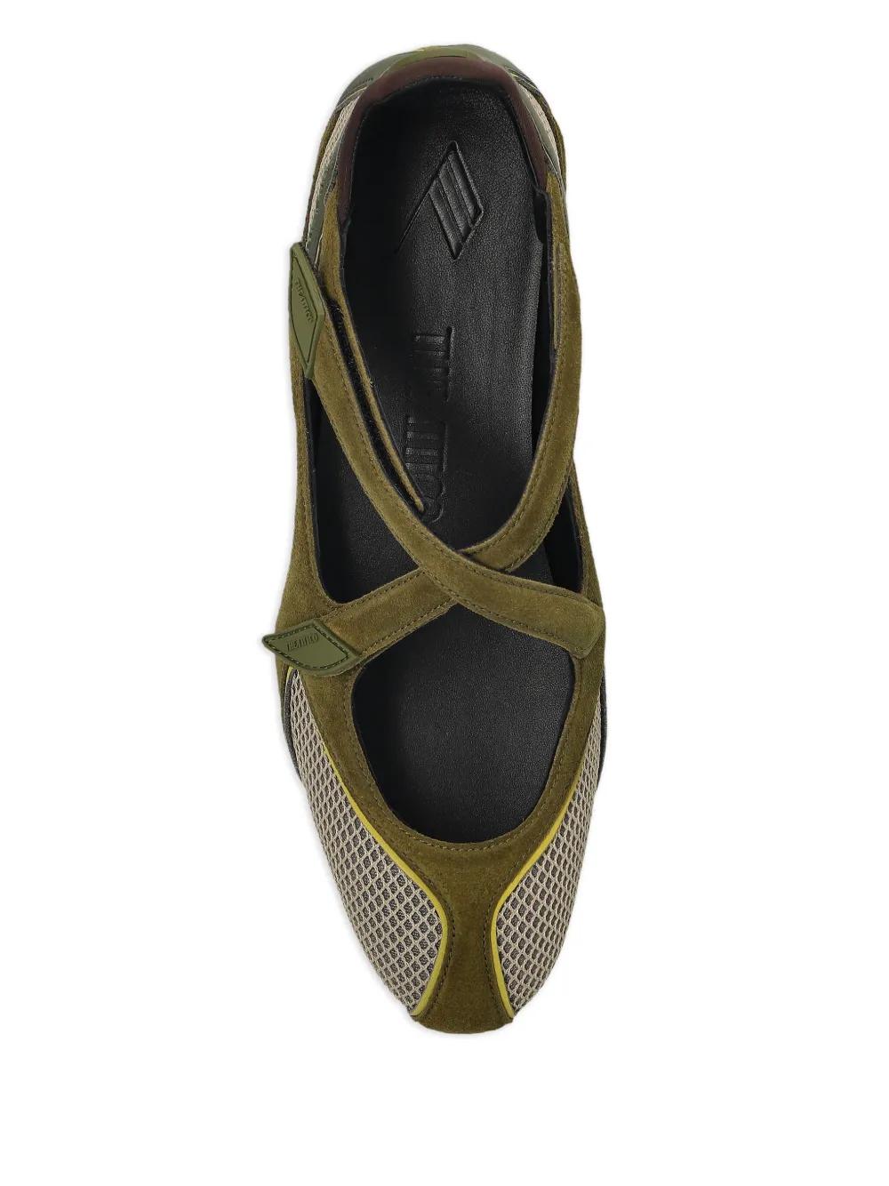 THE ATTICO Military Inspired Leather Flat Shoes for Women