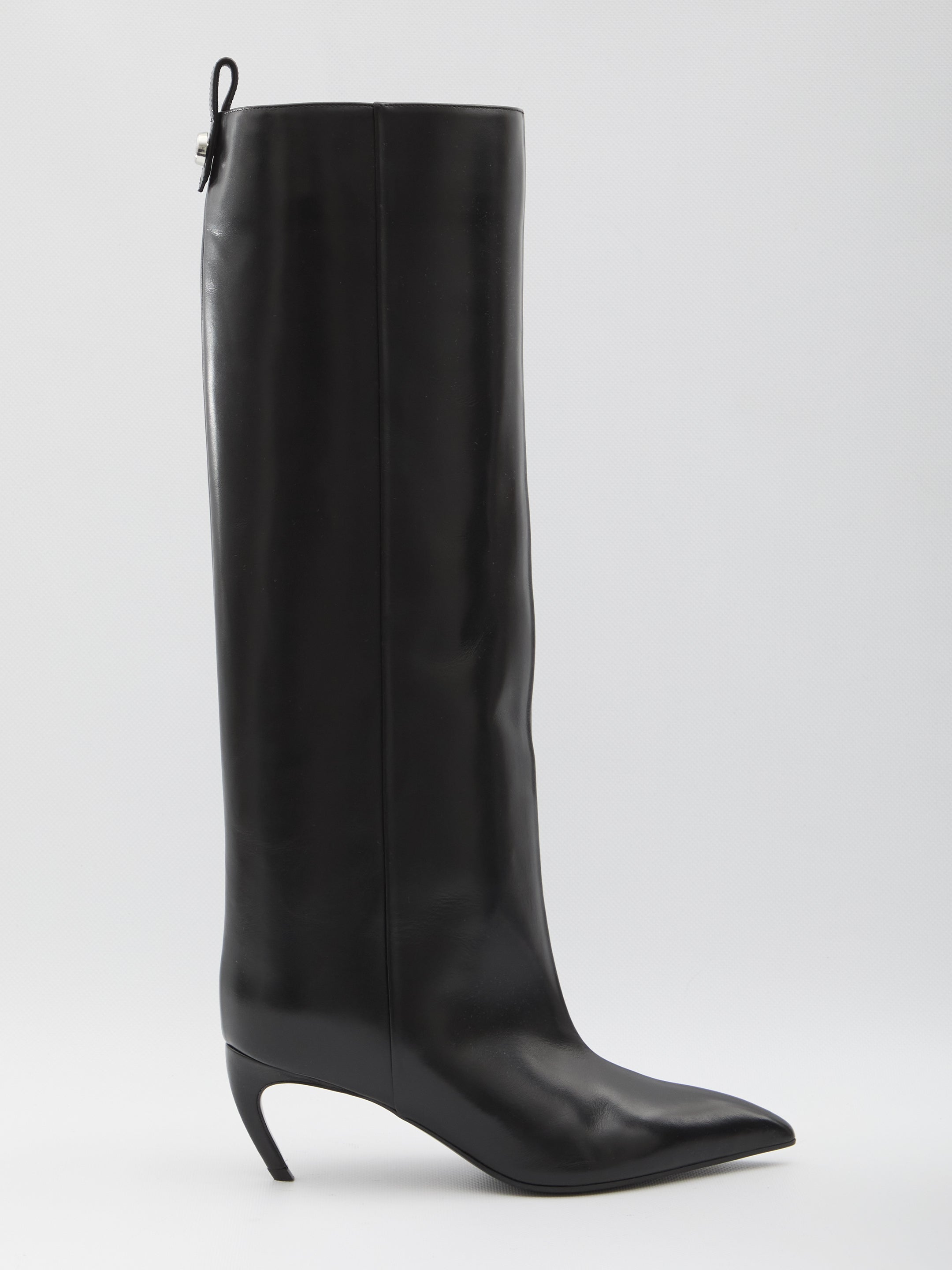 THE ATTICO Pointed Design Boots with Curved Heel - 6.5 cm Heels