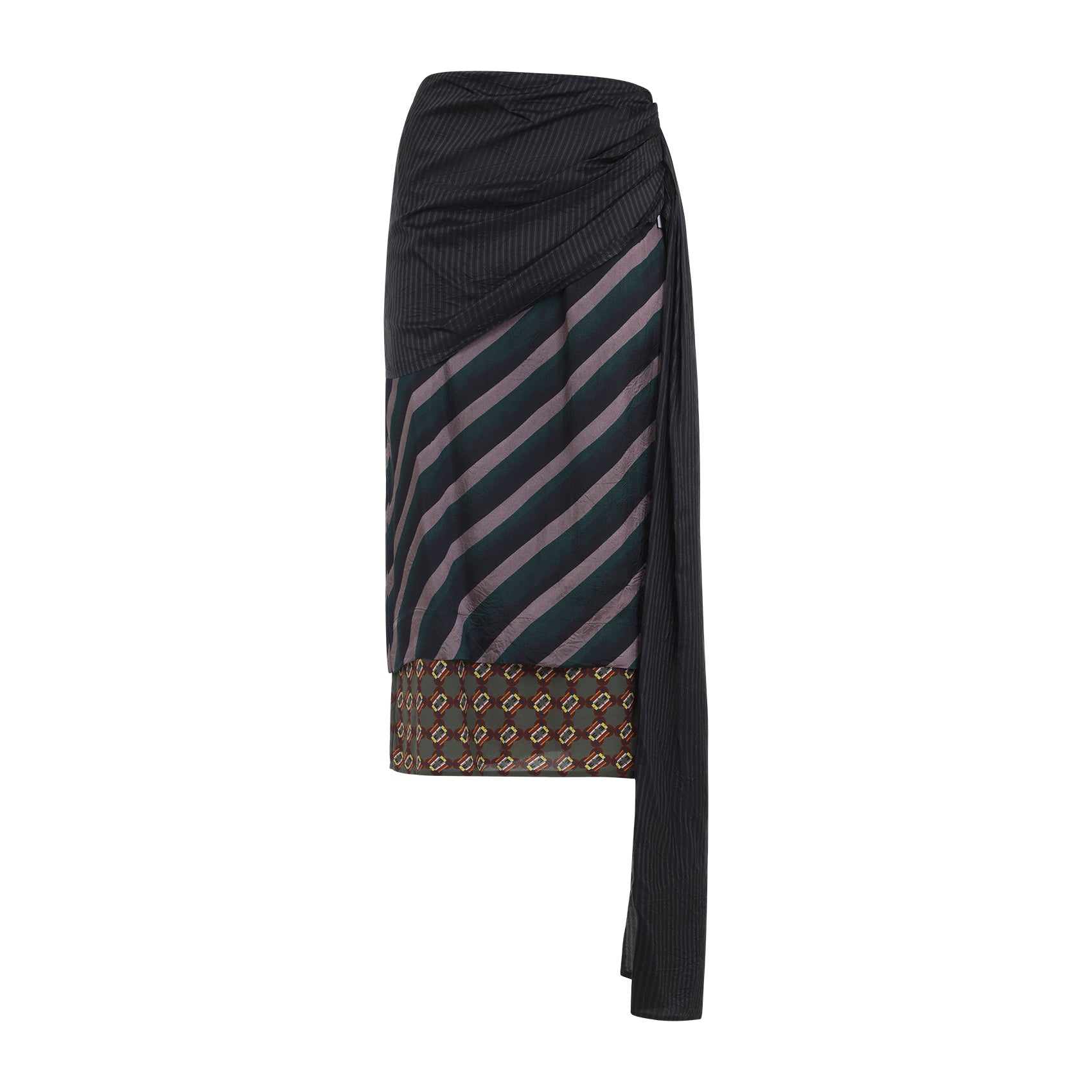 DRIES VAN NOTEN Midi Skirt with Luxurious Silk Blend