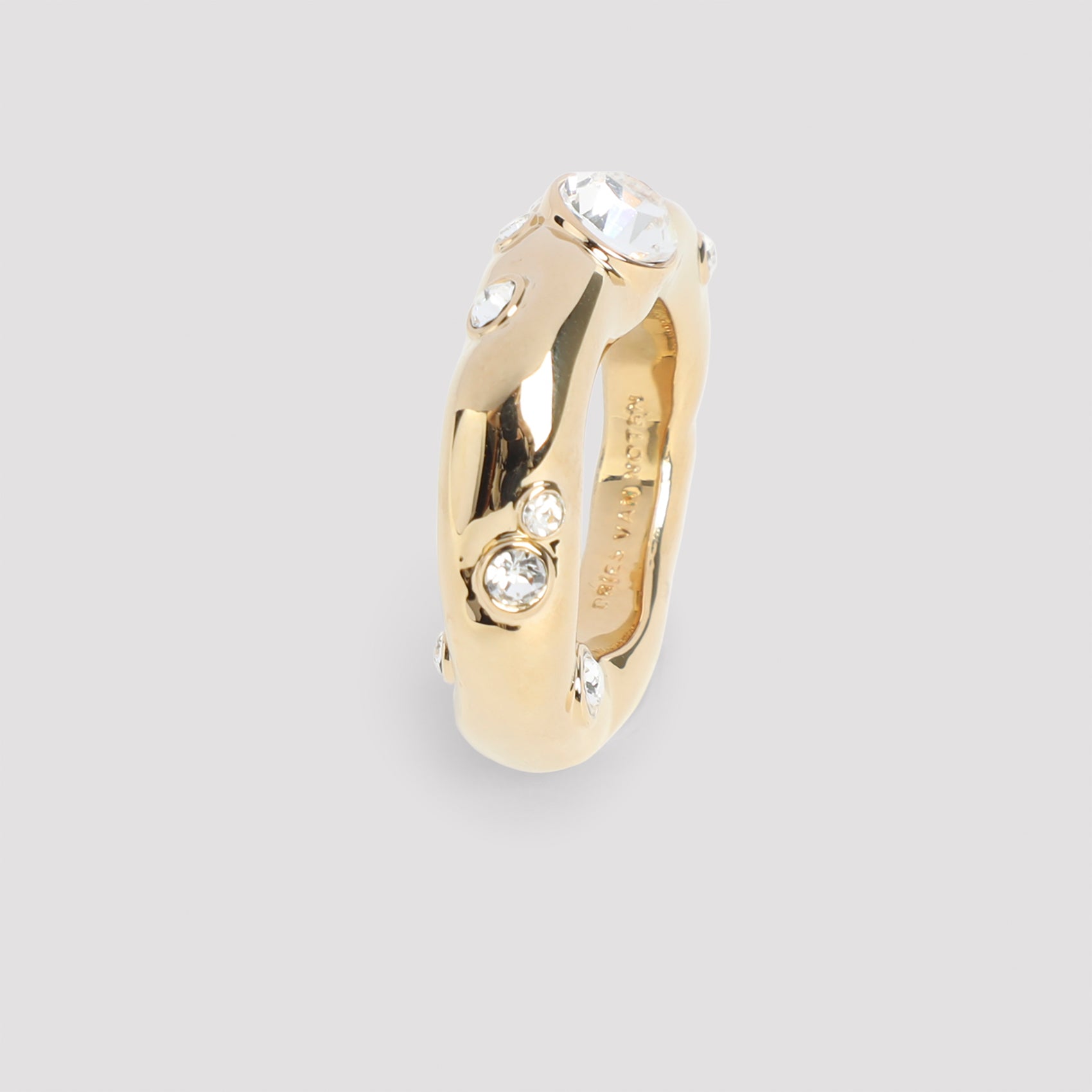 DRIES VAN NOTEN Elegant Brass and Glass Ring for Women