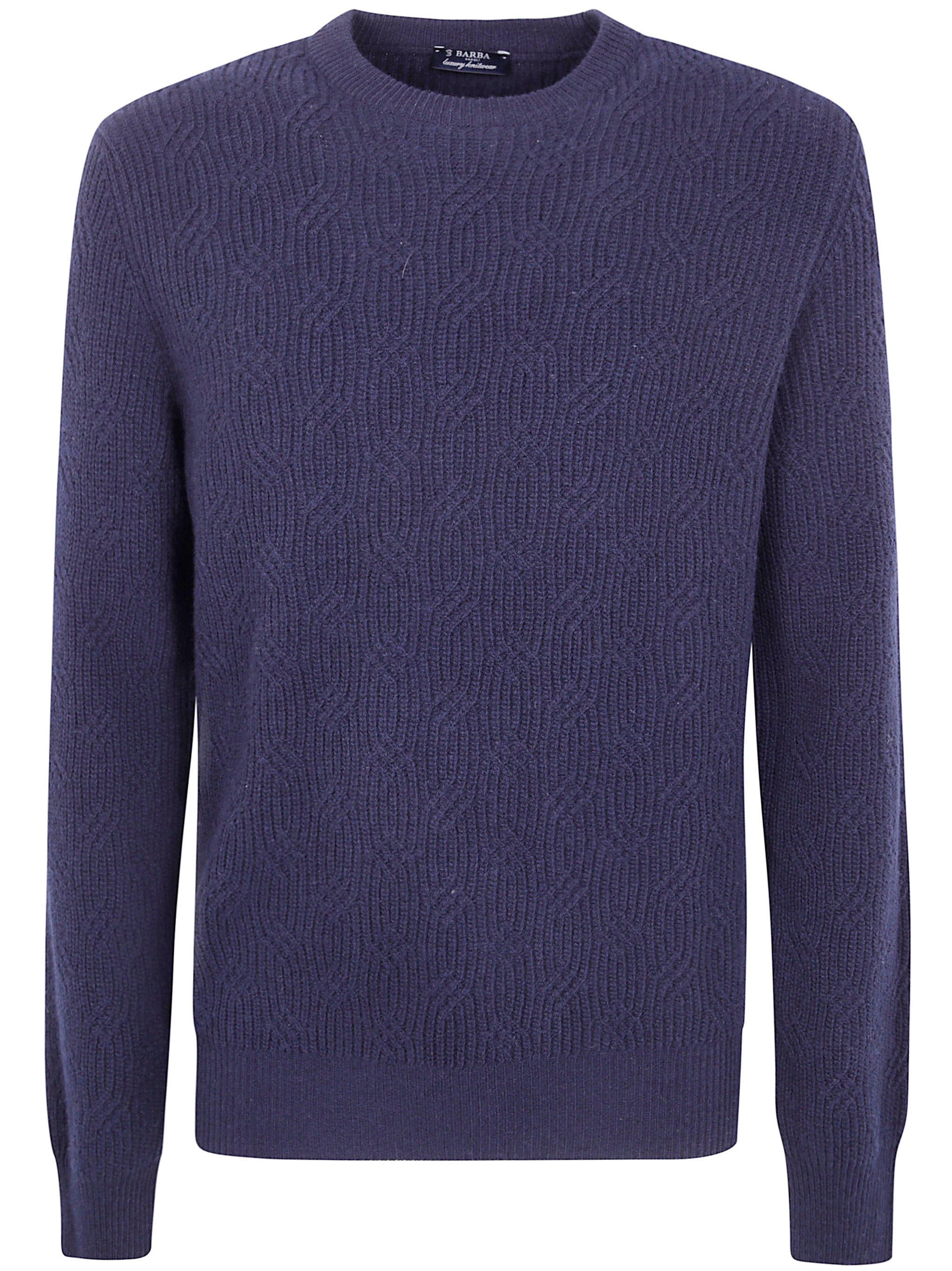 BARBA Napoli Men's Round Neck Embroidered Sweater