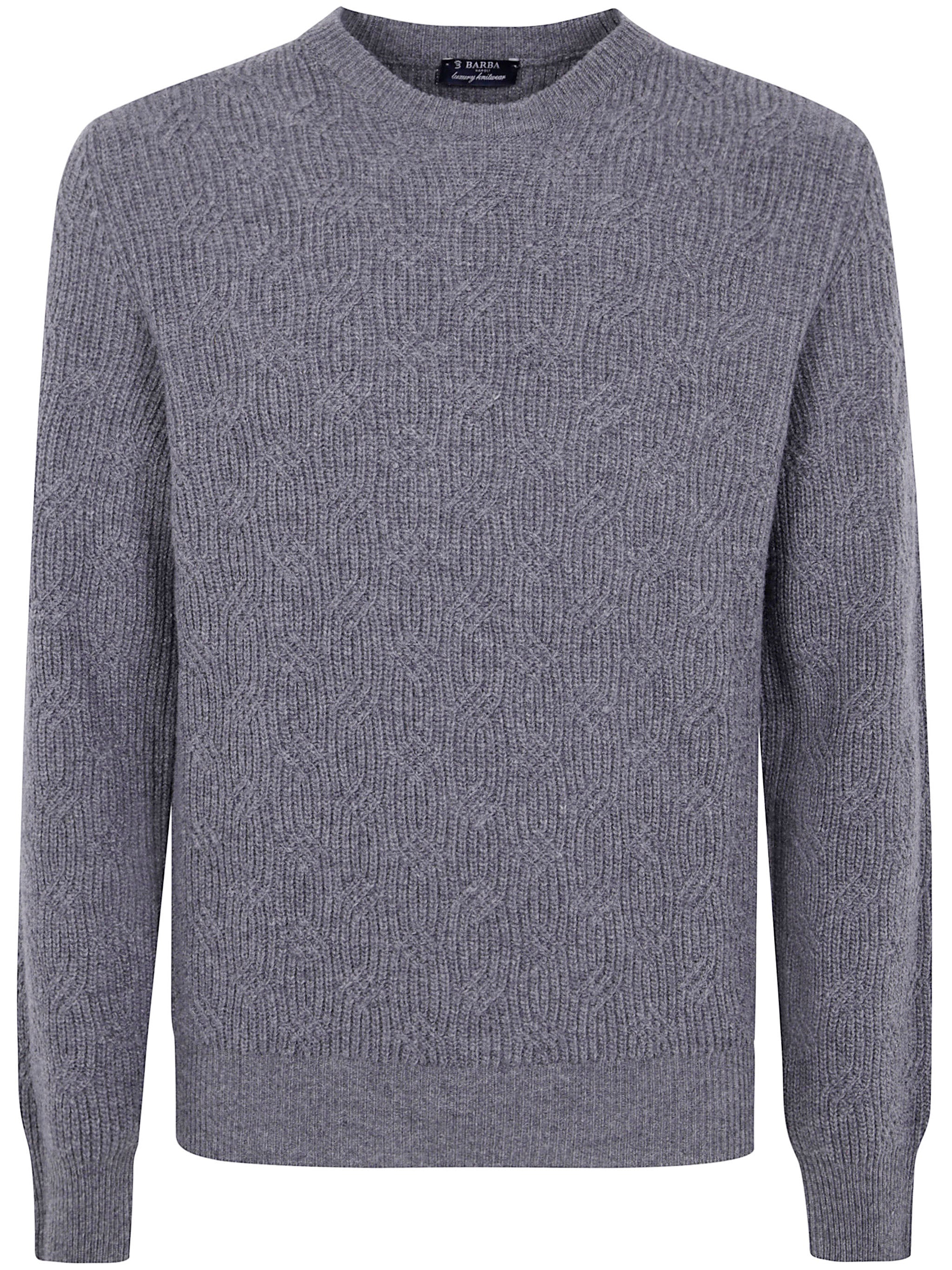 BARBA Napoli Round Neck Embroidered Sweater - Men