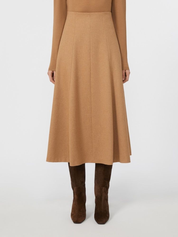 MAX MARA Flared Camel Drap Skirt