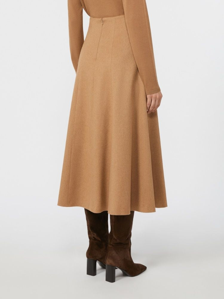 MAX MARA Flared Camel Drap Skirt