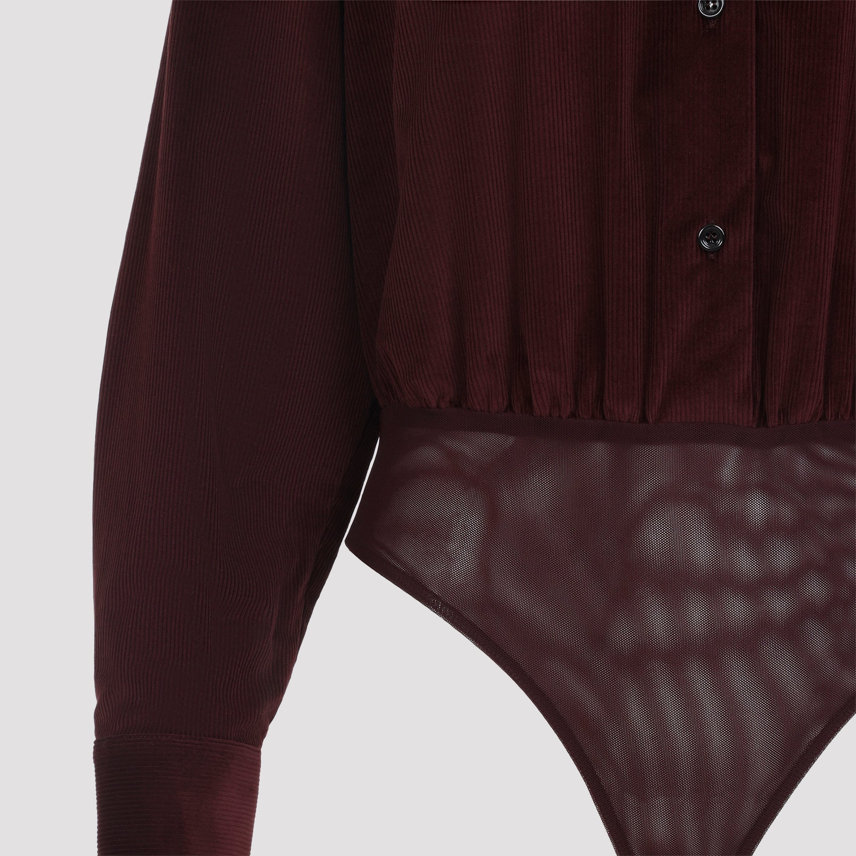 MAX MARA Oversized Velvet Shirt Bodysuit