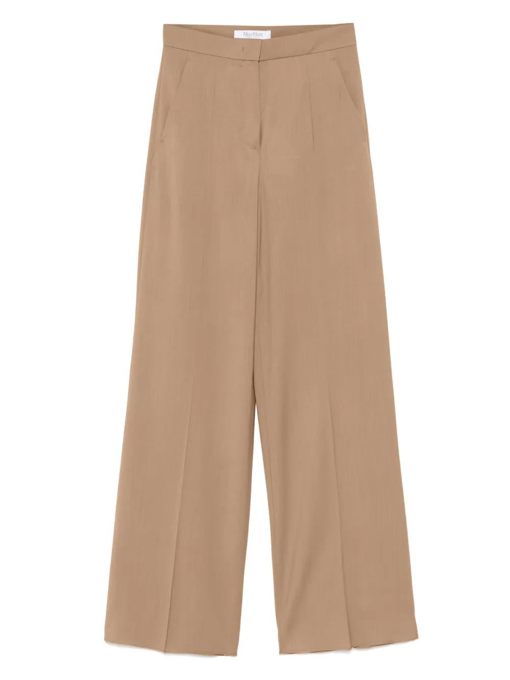 MAX MARA High-Waisted Trousers in Virgin Wool
