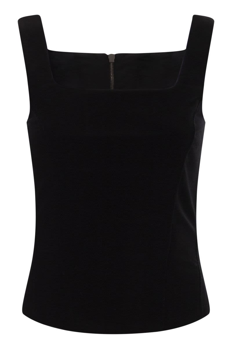 MAX MARA Velvet Bustier Top - Slim Fit Sleeveless