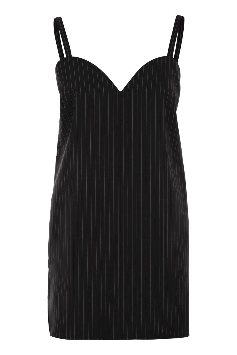 MAX MARA Pinstripe Wool Slipdress