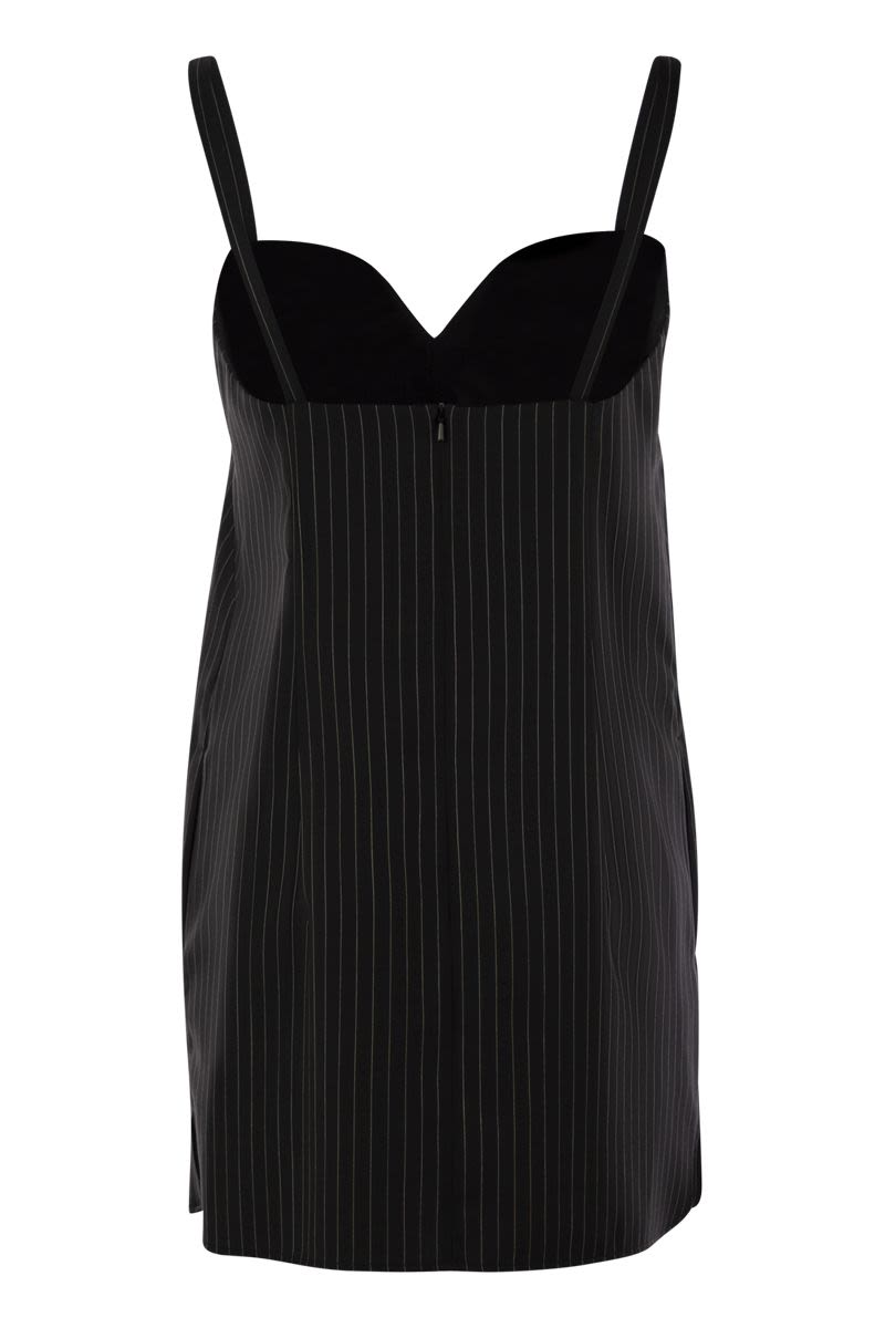 MAX MARA Pinstripe Wool Slipdress