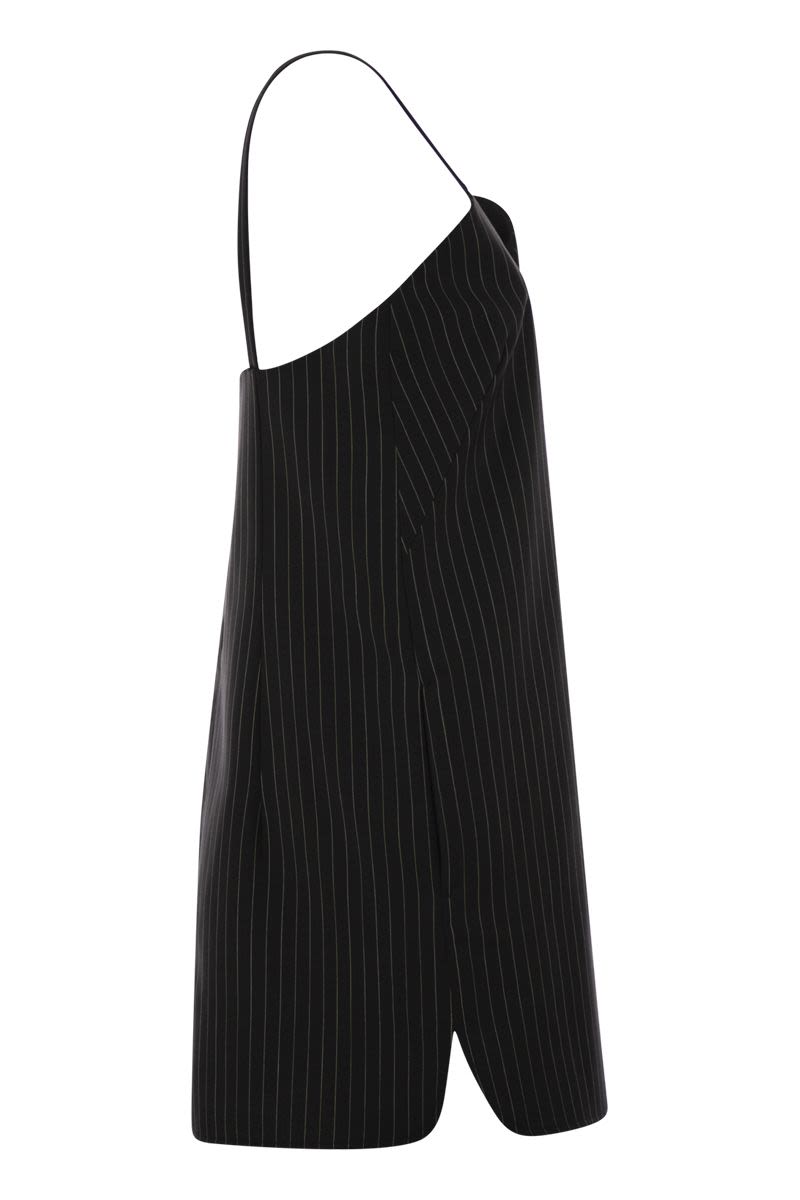 MAX MARA Pinstripe Wool Slipdress