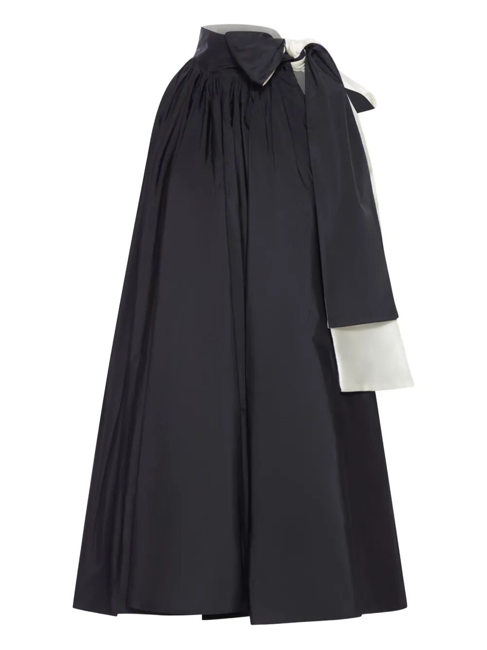 MAX MARA Loose Fit Taffeta Dress with Bow Sashes