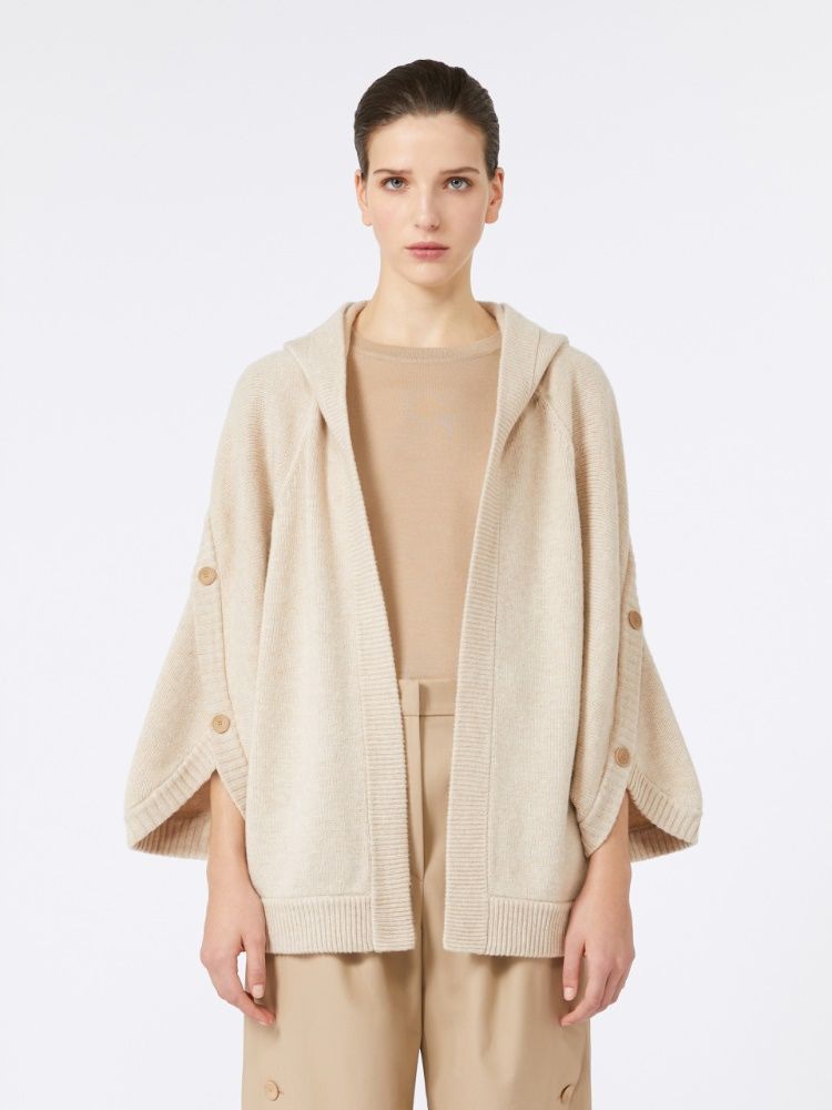 MAX MARA Oversized Hooded Wool and Cashmere Cardigan