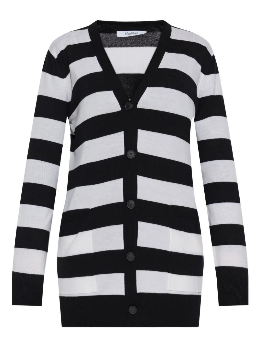 MAX MARA Long Striped Wool Cardigan