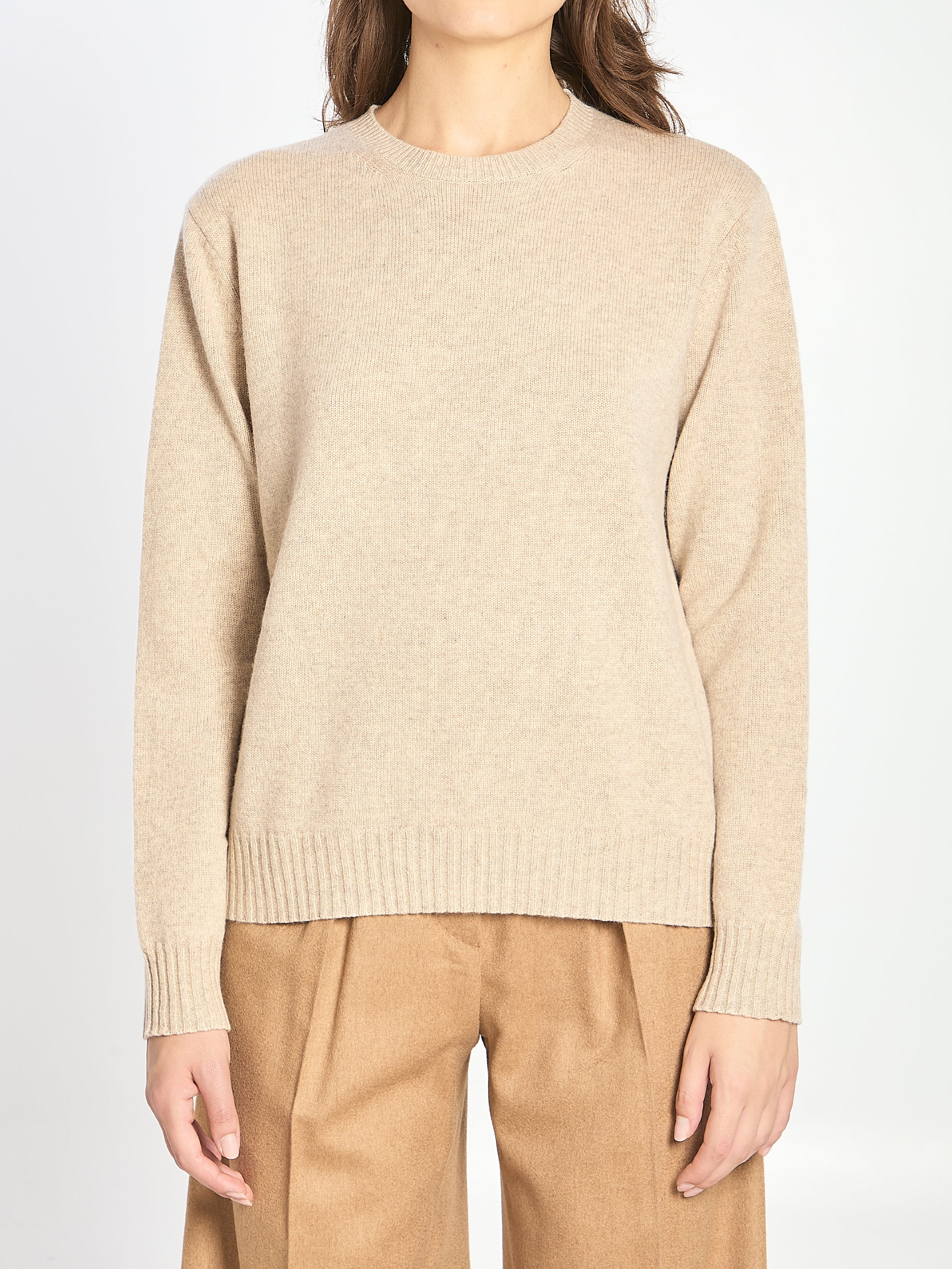 MAX MARA Cashmere Crew Neck Sweater - Regular Fit, Size M