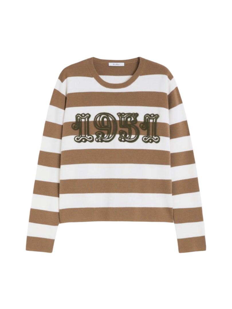 MAX MARA Embroidered Wool Sweater - Boxy Fit, Size M