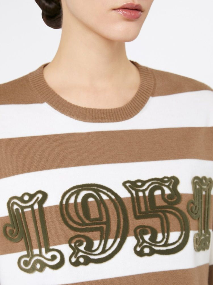 MAX MARA Embroidered Wool Sweater - Boxy Fit, Size M