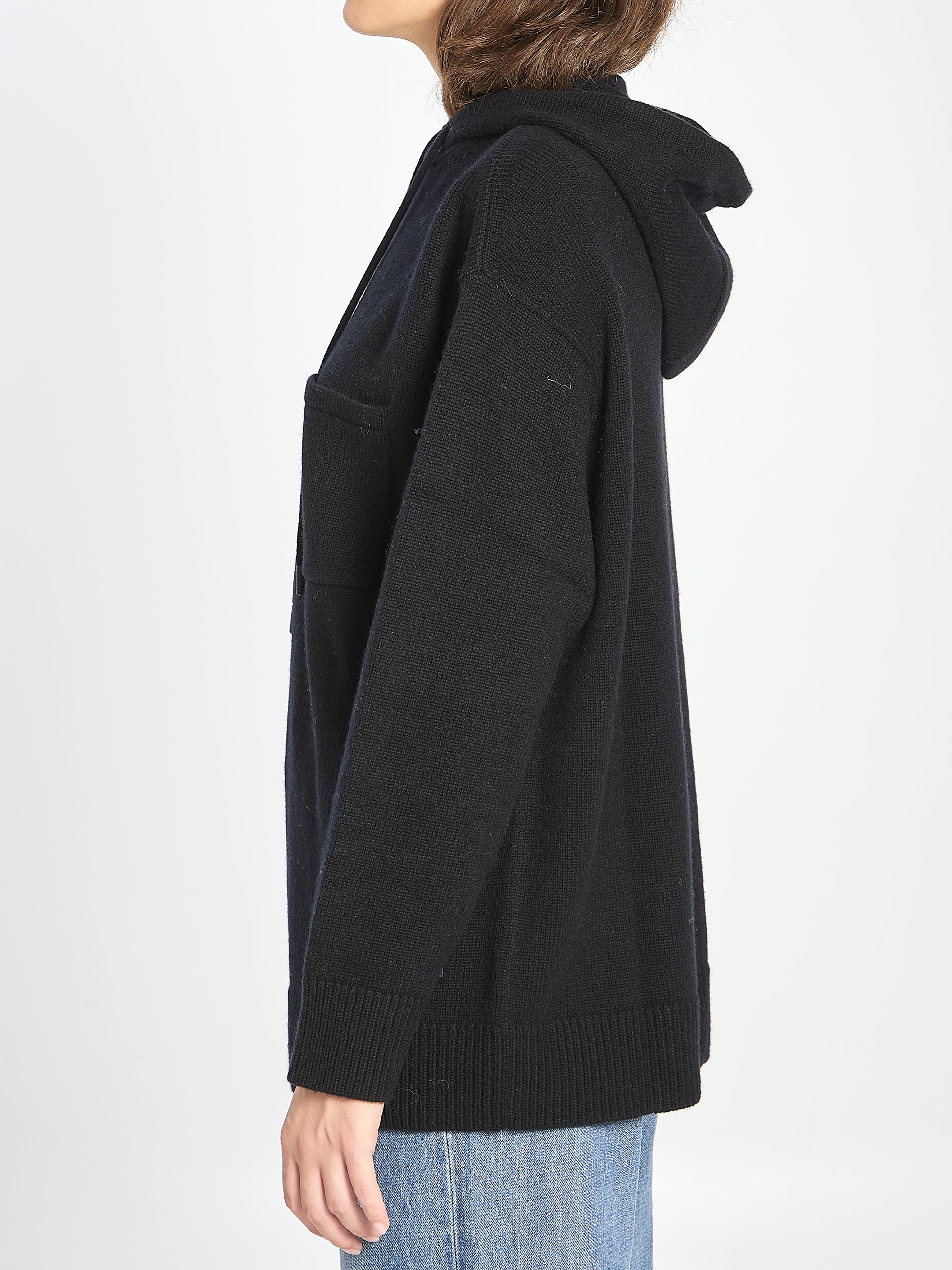 MAX MARA Wool and Cashmere Hoodie Sweatshirt - Regular Fit