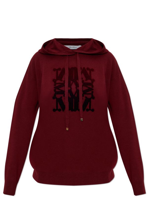 MAX MARA Women’s Lightweight Wool Yarn Sweatshirt with Drawstring Hood