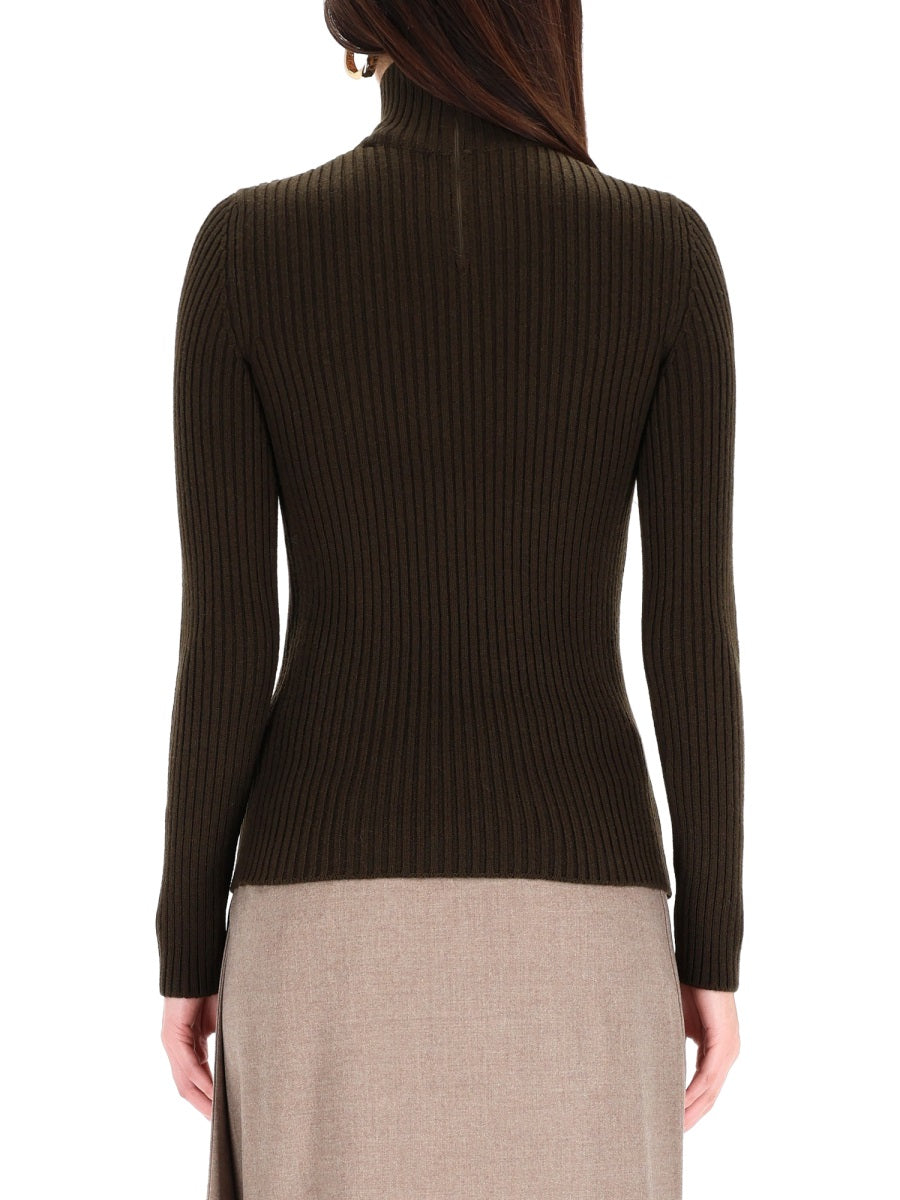 MAX MARA Ribbed Turtleneck Sweater - Size M