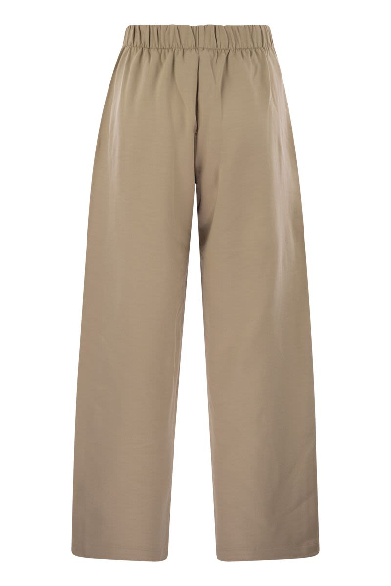 MAX MARA Silk and Cotton Fleece Trousers with Gathered Elastic Waist