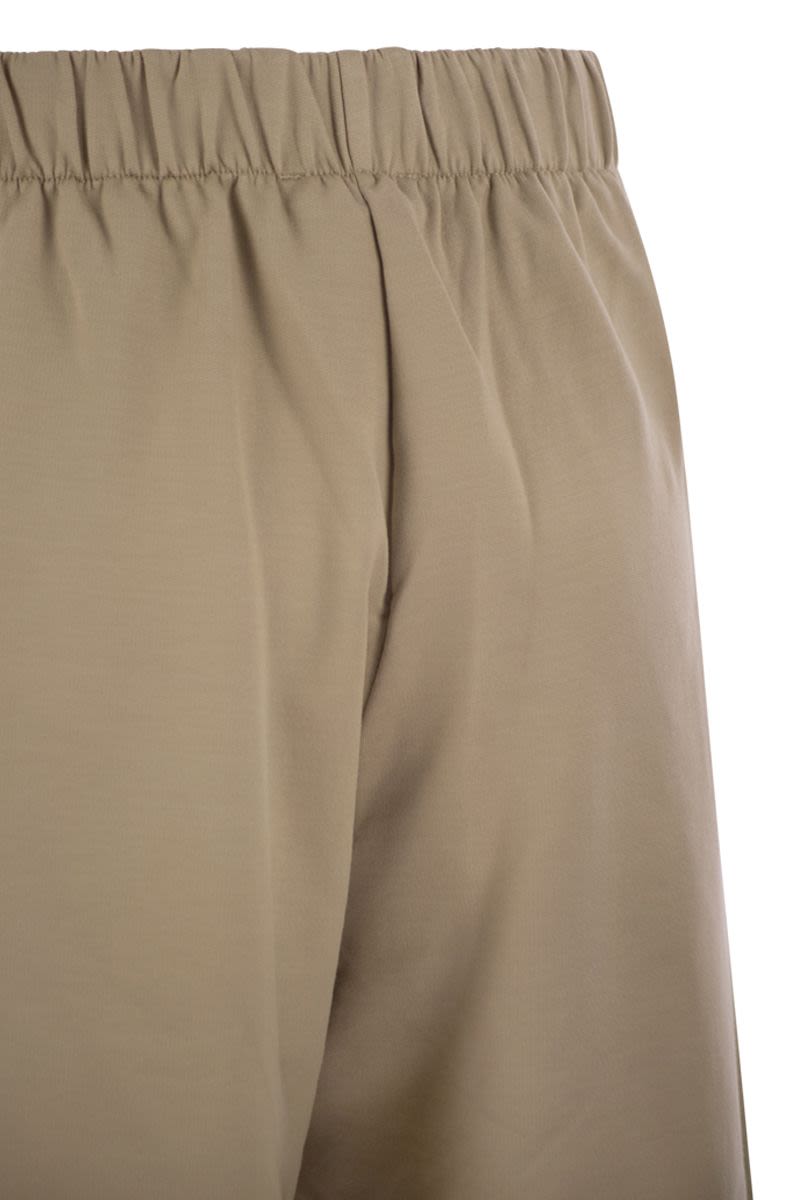 MAX MARA Silk and Cotton Fleece Trousers with Gathered Elastic Waist