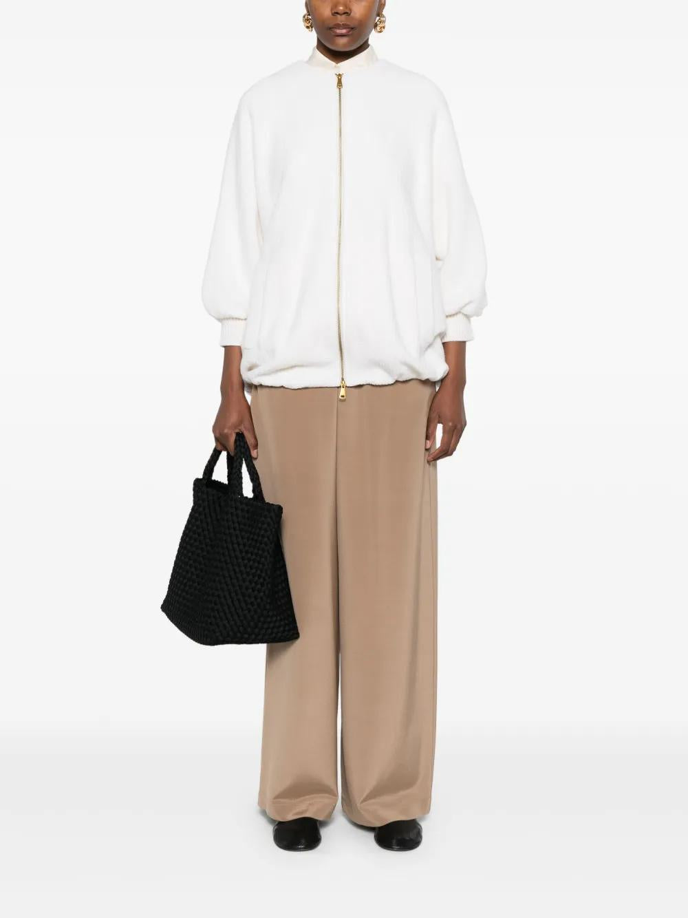 MAX MARA Wool and Cashmere Knit Jacket with Kimono Sleeves
