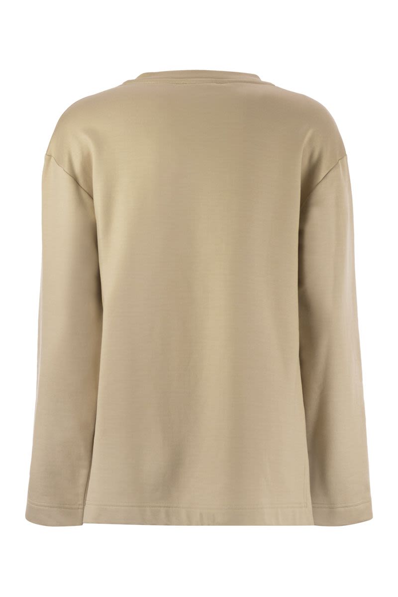 MAX MARA Embroidered Lettering Sweatshirt with Deep Side Slits - Size S