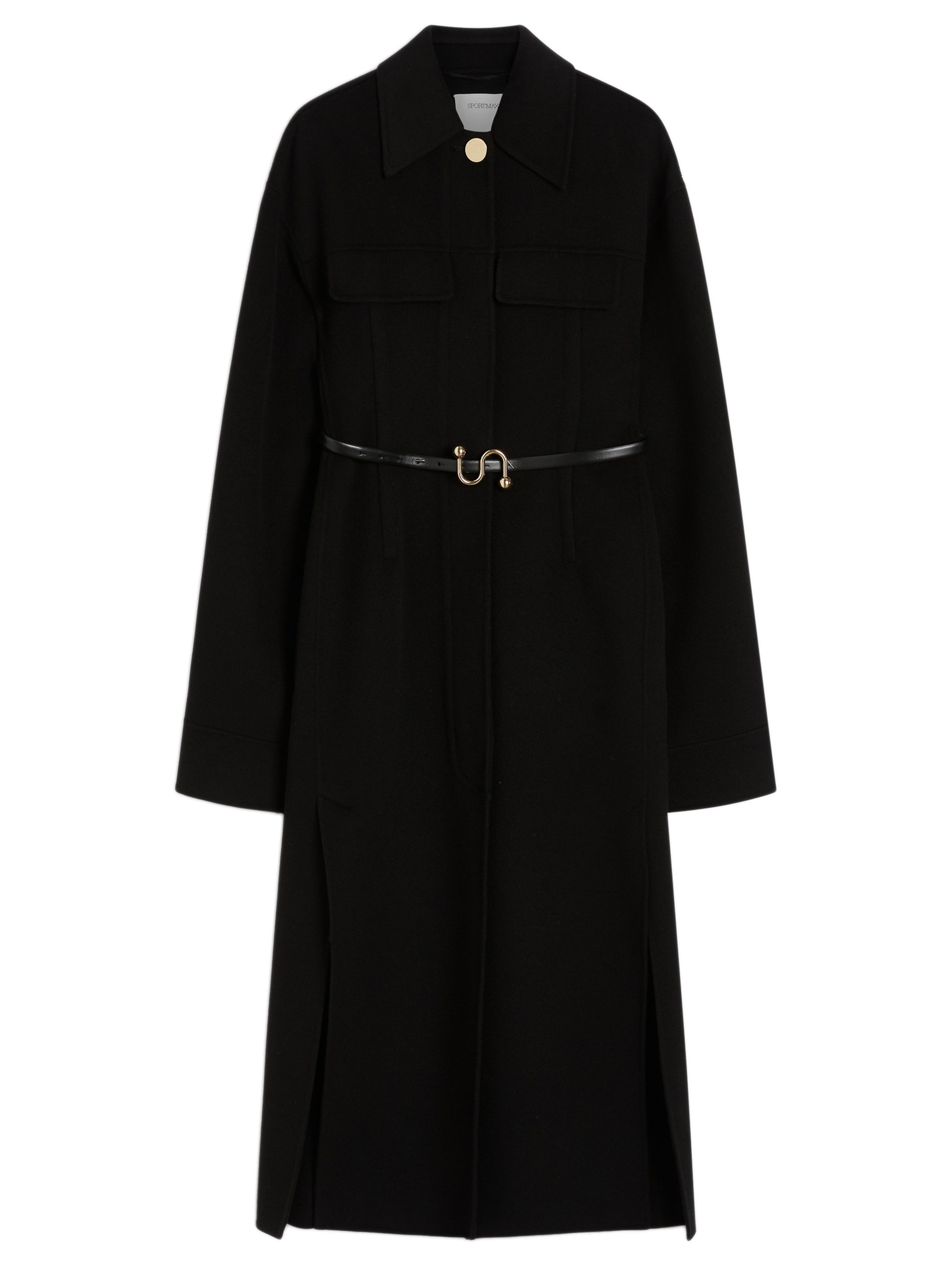 MAX MARA SPORTMAX Fitted Wool Jacket with Belt and Slits - Size 40