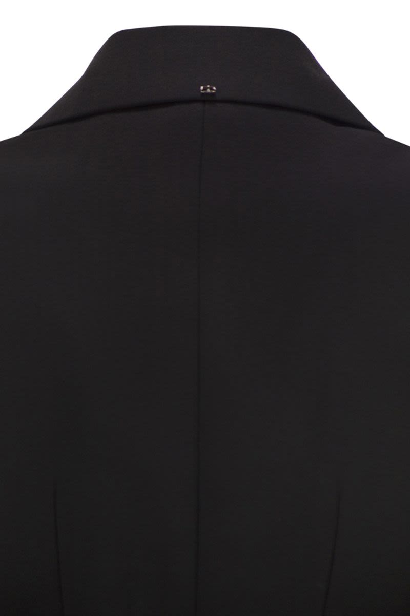 MAX MARA SPORTMAX Tailored Double-Breasted Mini Blazer in Pure Natural Stretch Wool