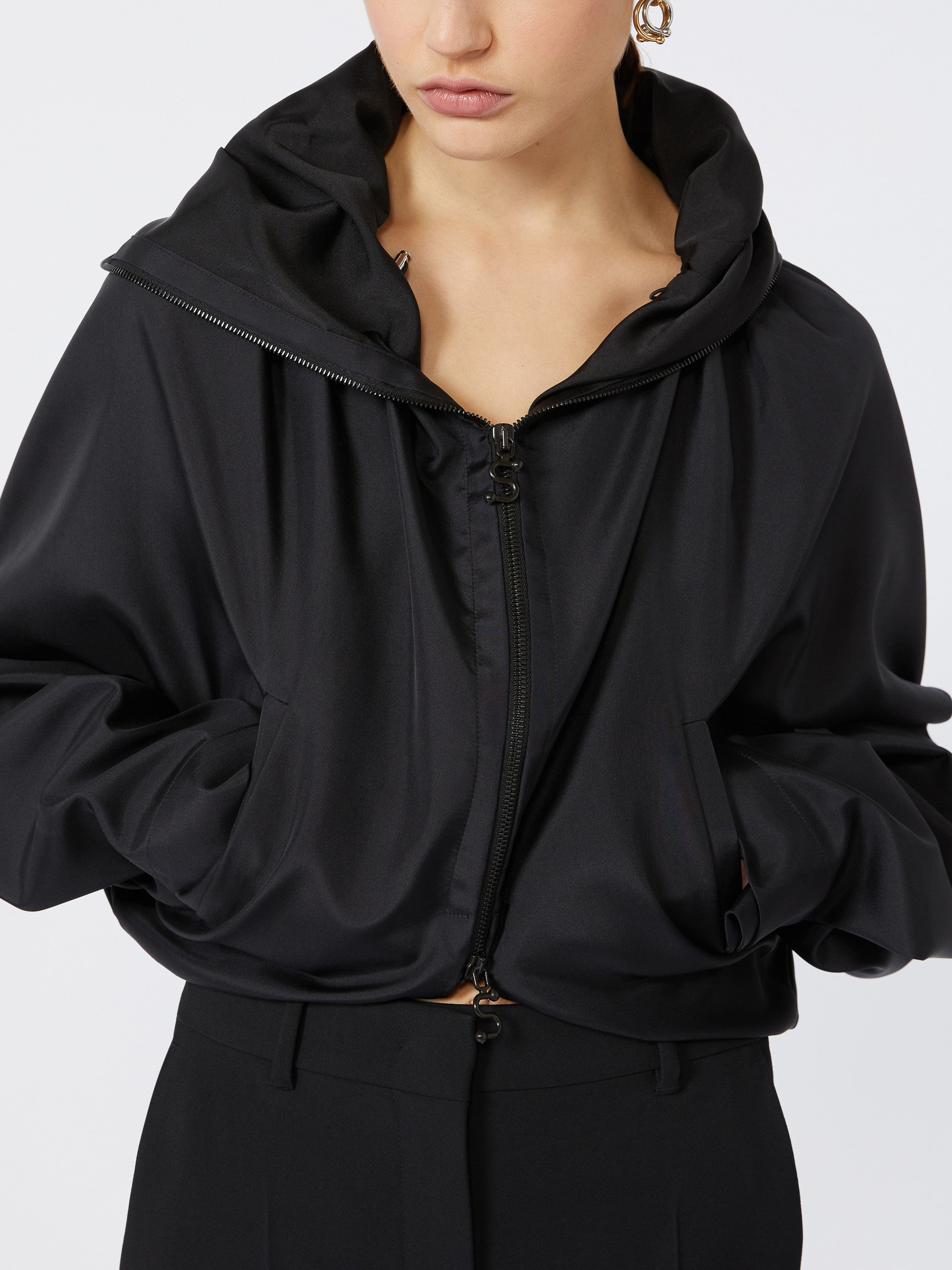 MAX MARA SPORTMAX Soft Fit Kimono Jacket with Hood - Size 40