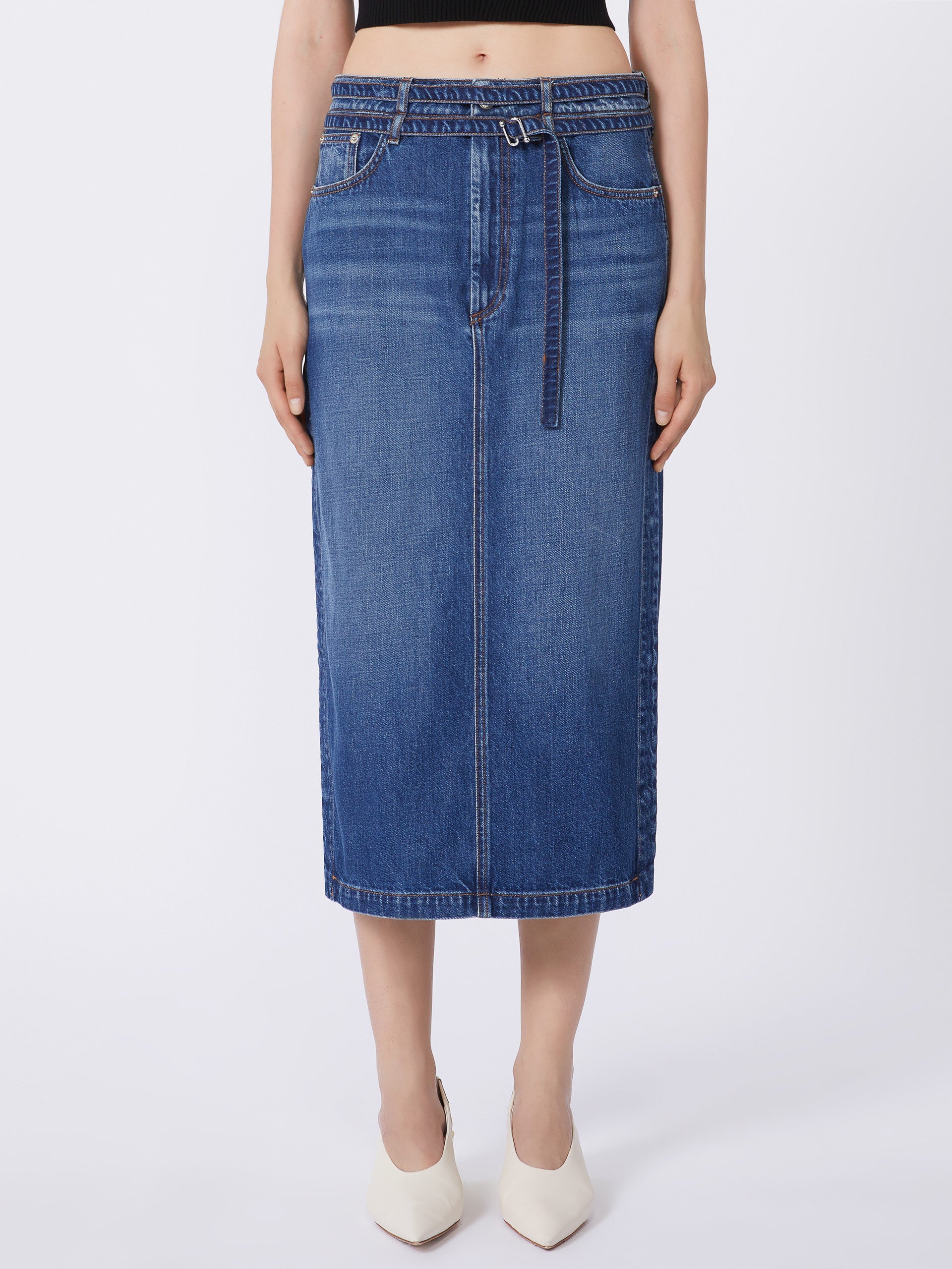 MAX MARA SPORTMAX Vintage-Inspired Denim Skirt