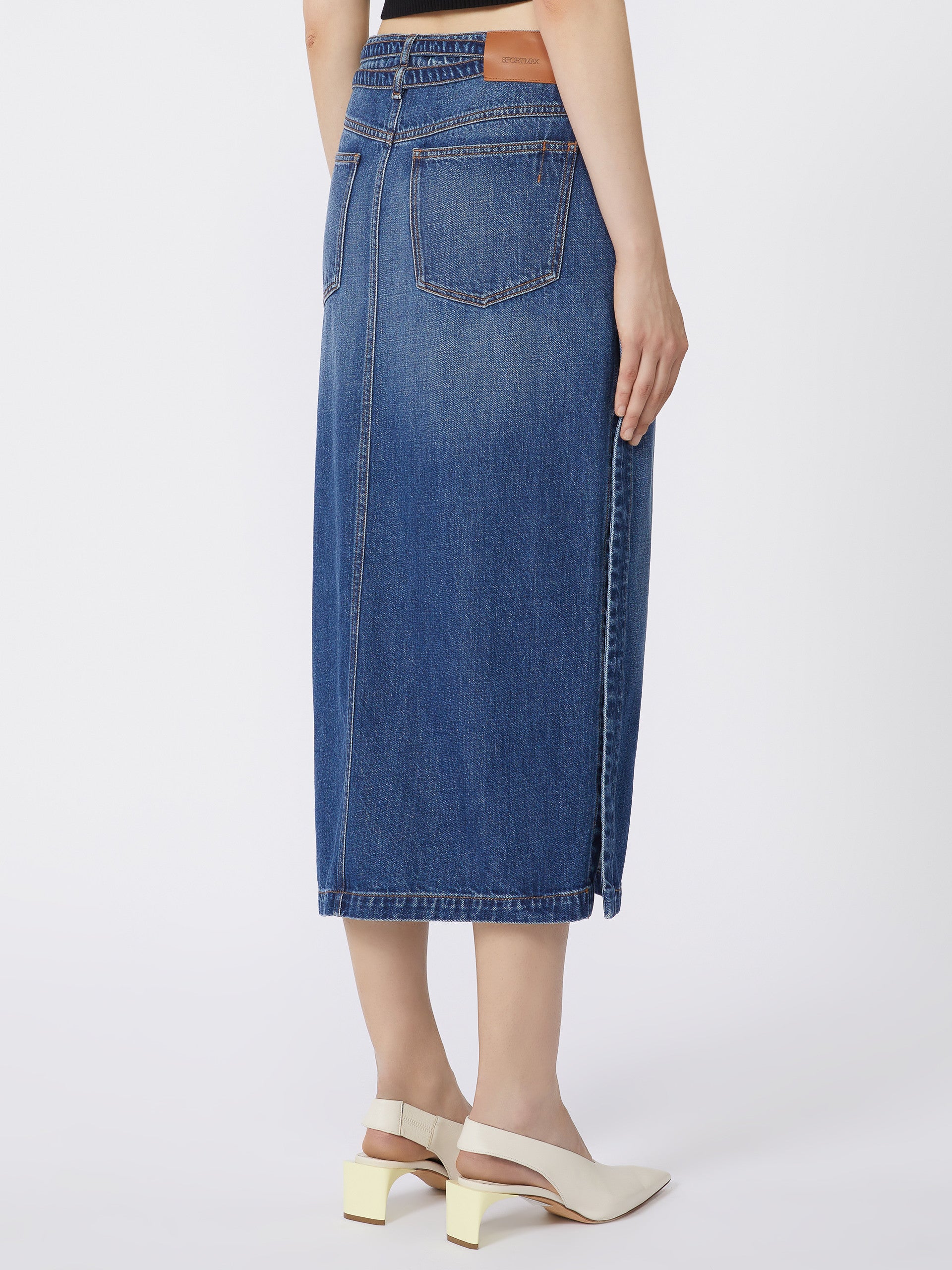 MAX MARA SPORTMAX Vintage-Inspired Denim Skirt