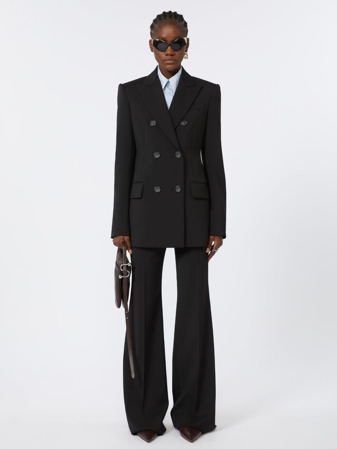 MAX MARA SPORTMAX Flared Bell-Bottom Wool Trousers for Women