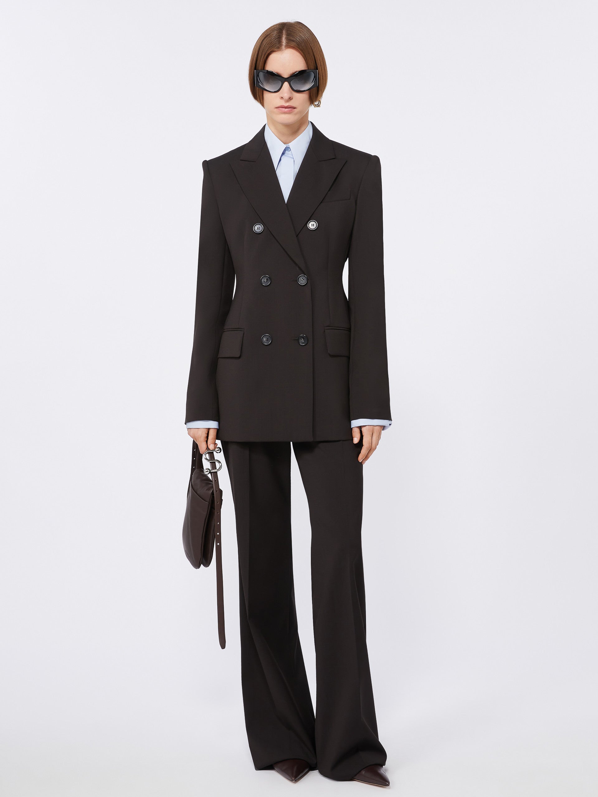 MAX MARA SPORTMAX Flare Trousers in Stretch Wool - Size 40