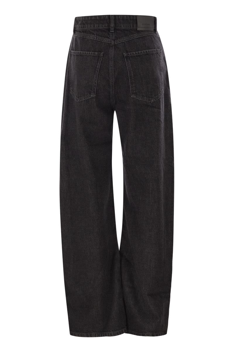 MAX MARA SPORTMAX Wide Leg Denim Jeans with Buttons