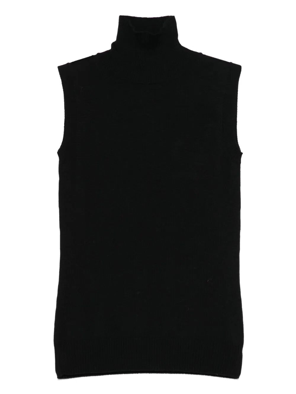 MAX MARA SPORTMAX Woven Turtle Neck Sleeveless Top