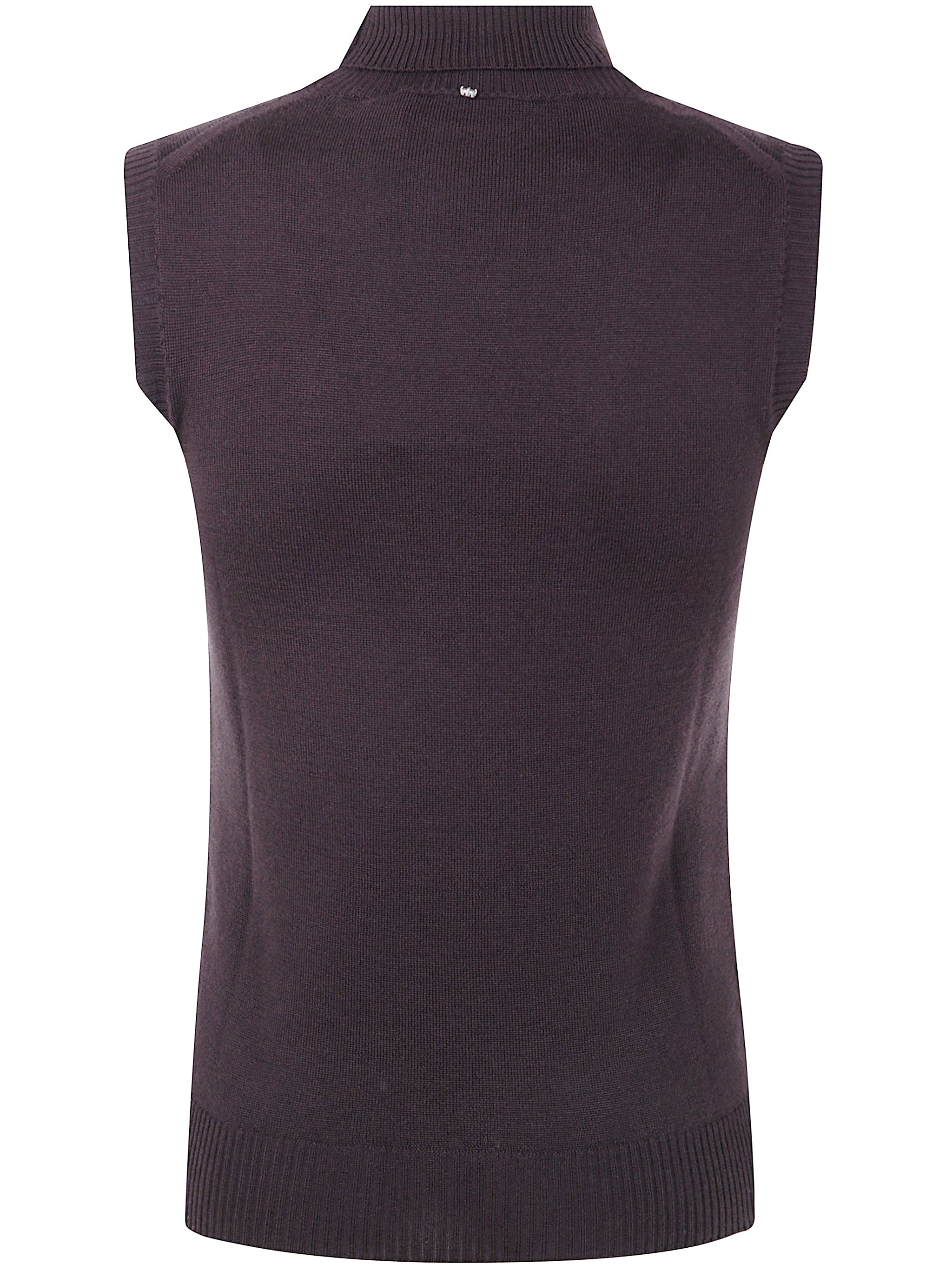 MAX MARA SPORTMAX Woven Vertigo Turtle Neck Sleeveless Top