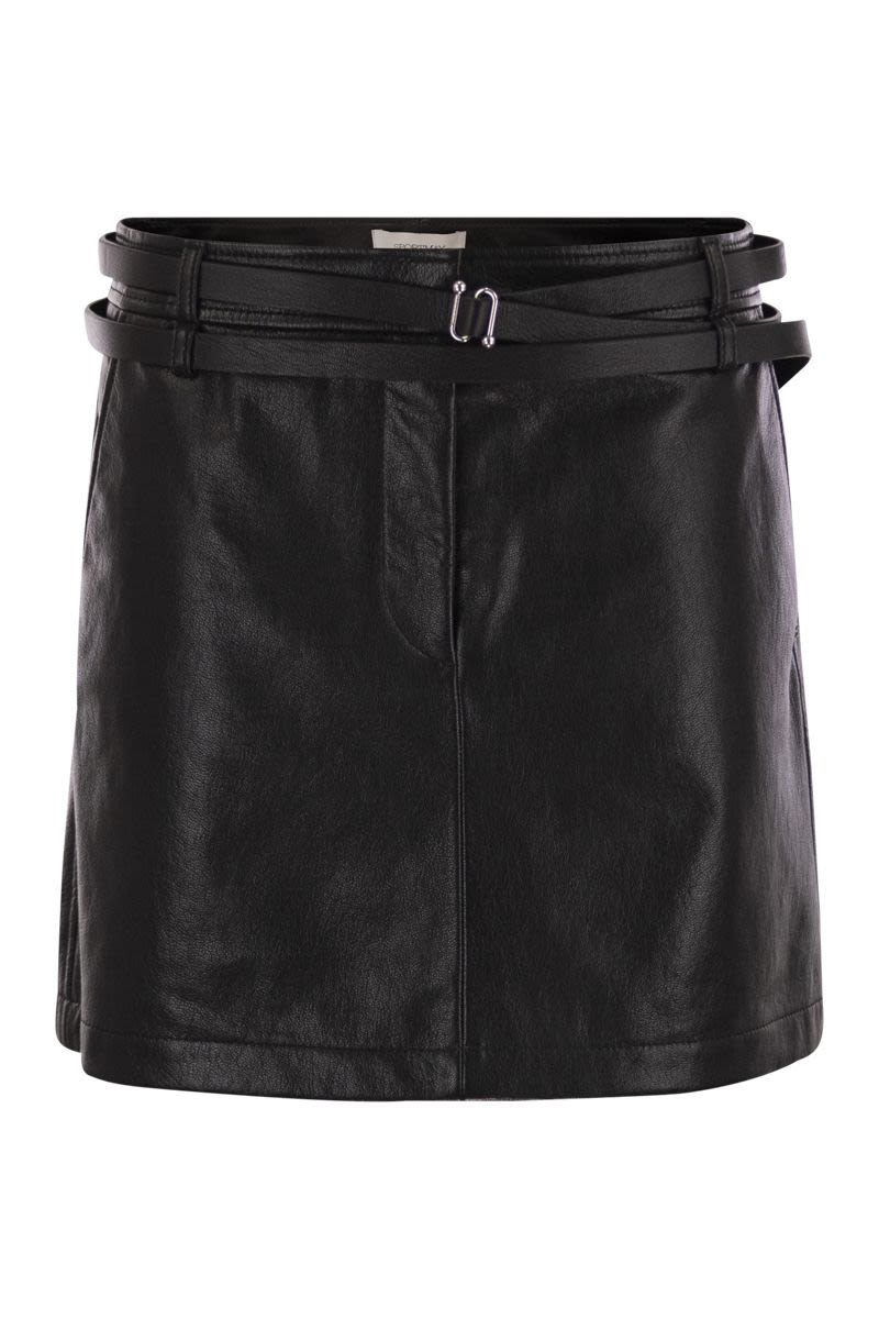 MAX MARA SPORTMAX Slim Fit Mini Leather Skirt