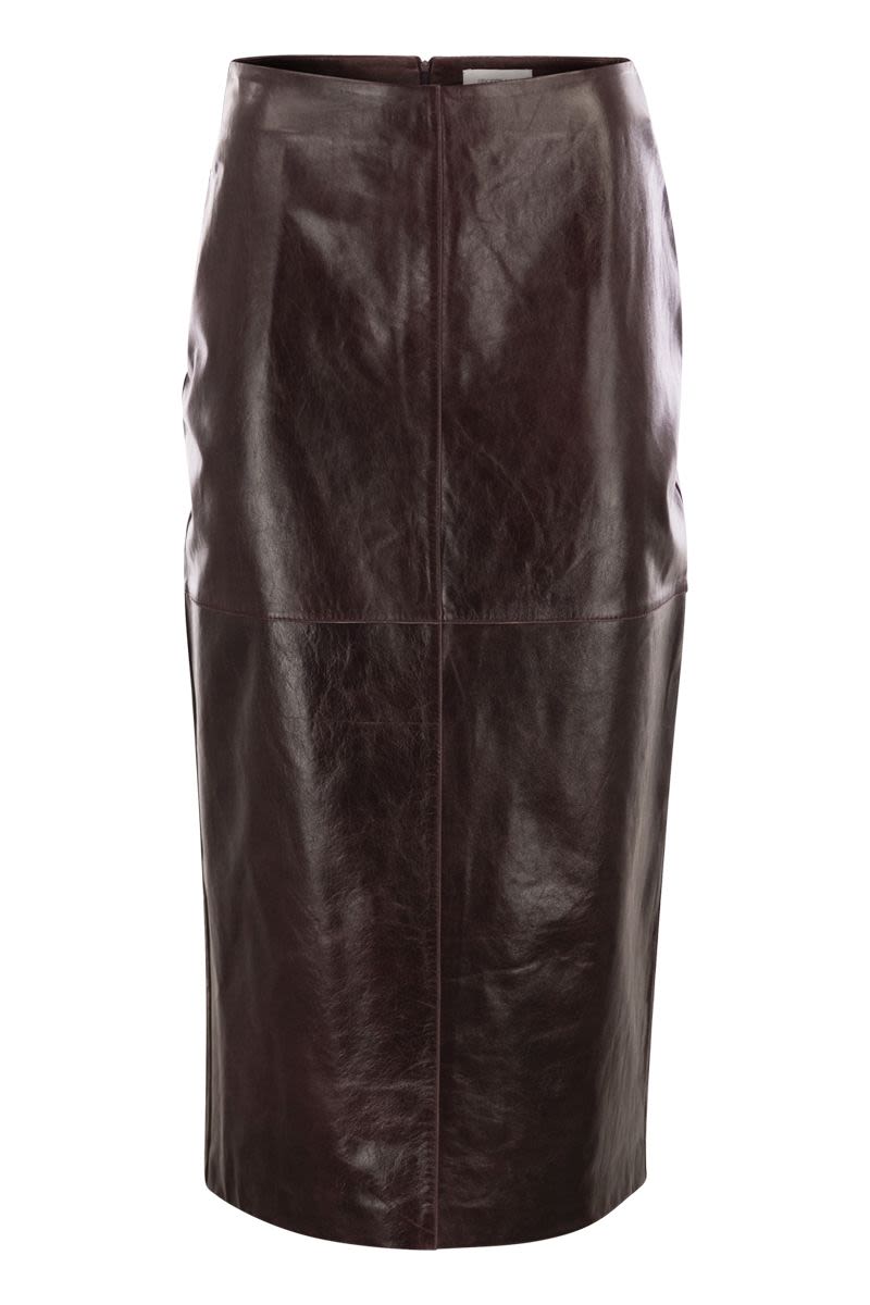 MAX MARA SPORTMAX Leather Midi Skirt