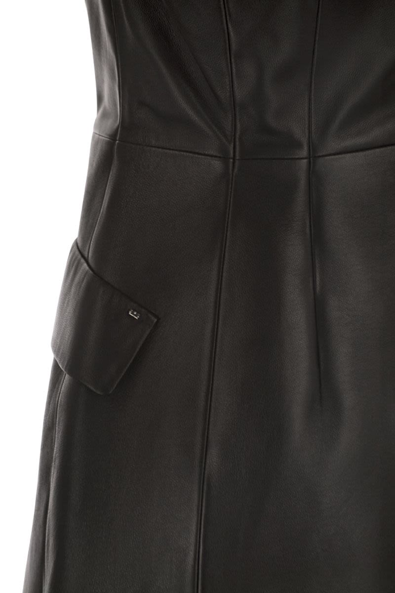MAX MARA SPORTMAX Sleeveless Nappa Leather Mini Dress