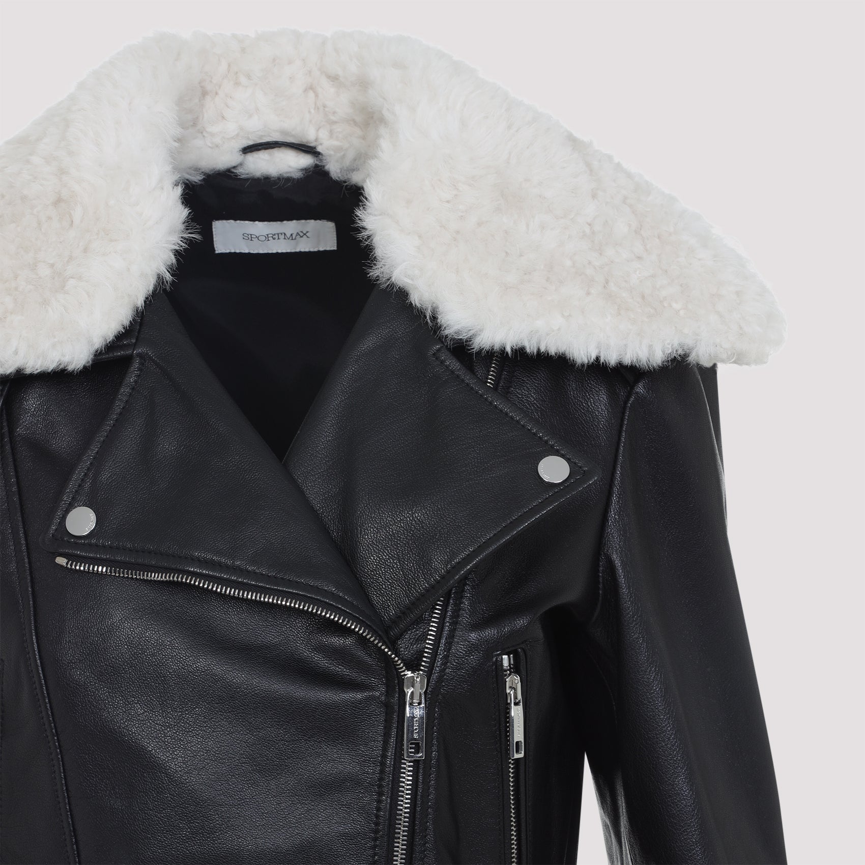 MAX MARA SPORTMAX Toscana Leather Biker Jacket for Women