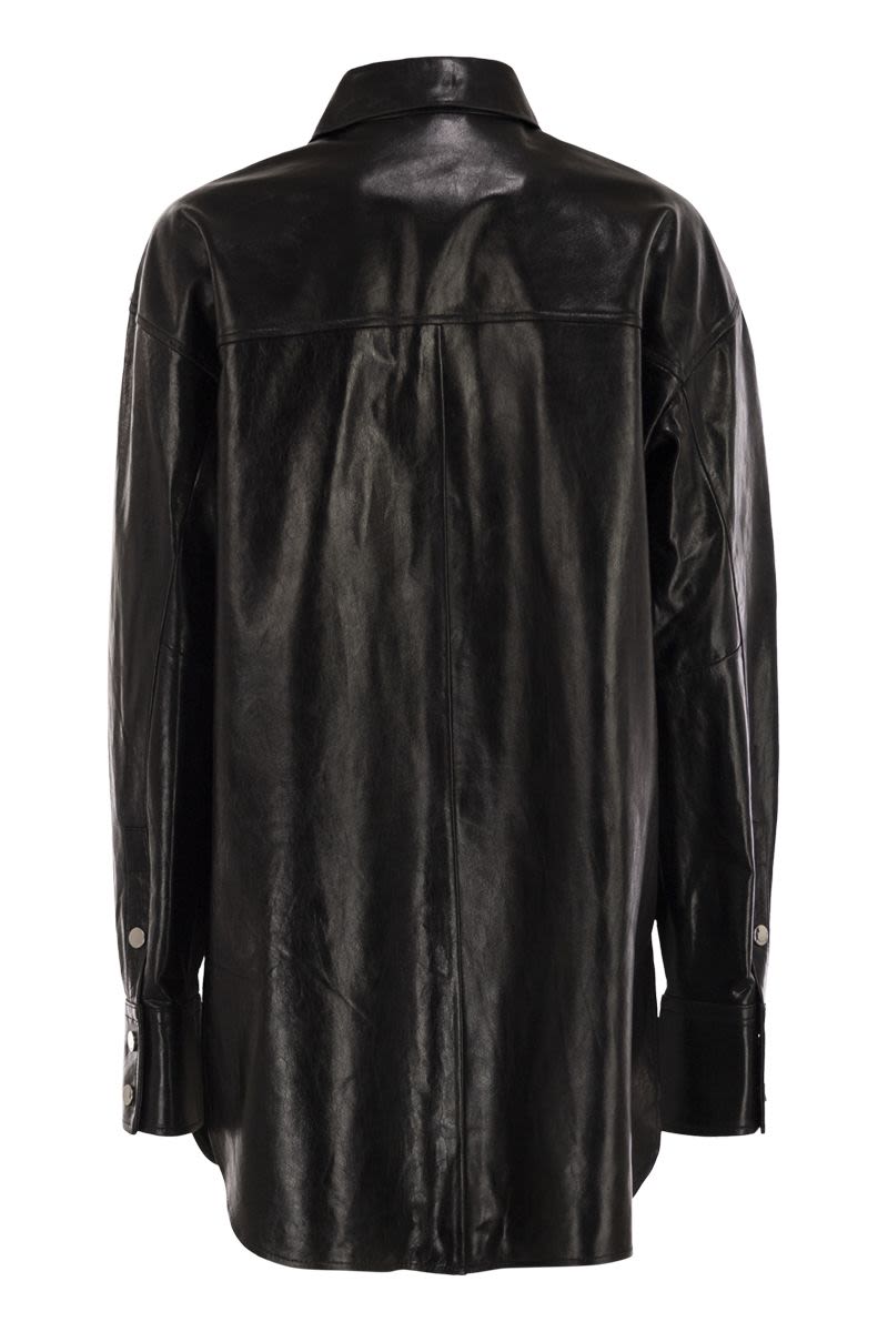 MAX MARA SPORTMAX Oversized Nappa Leather Shirt