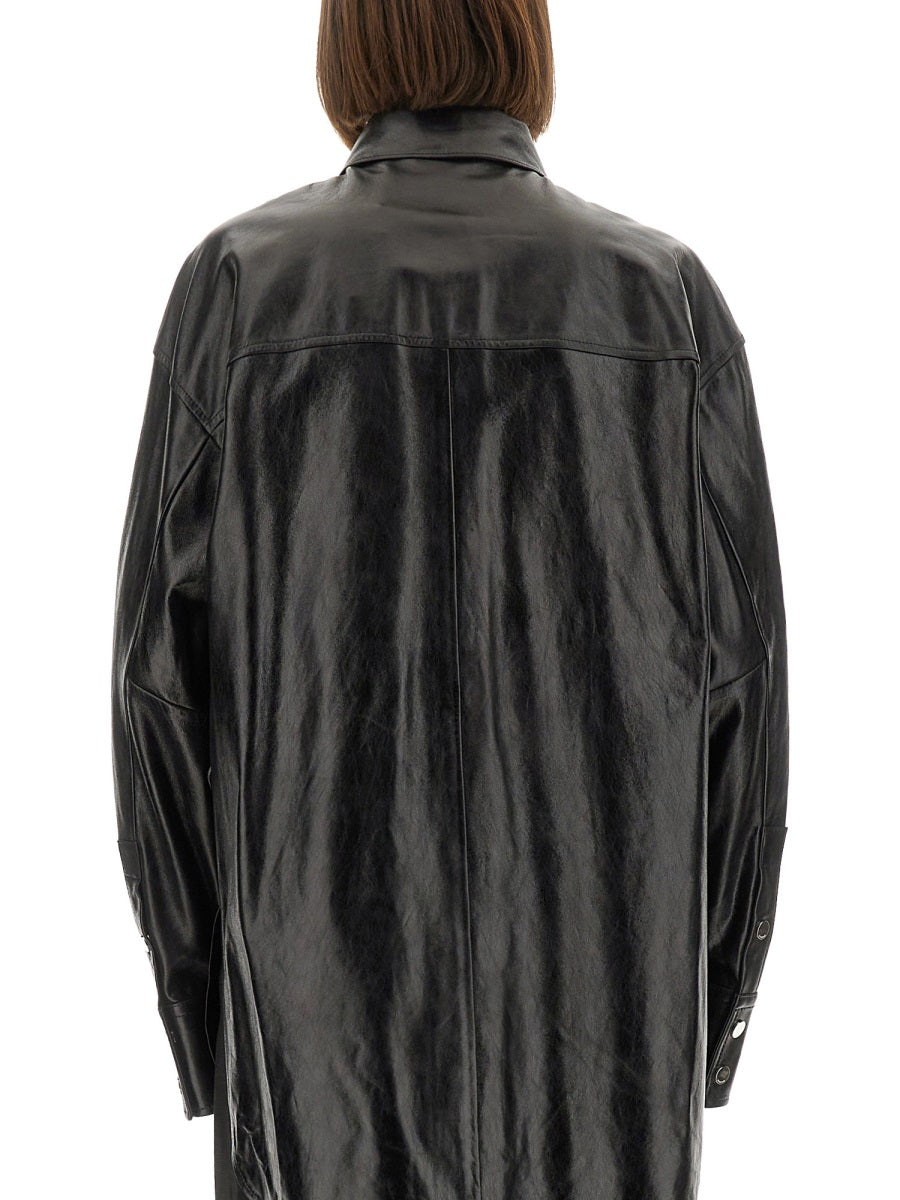 MAX MARA SPORTMAX Lamb Leather Shirt Size 40